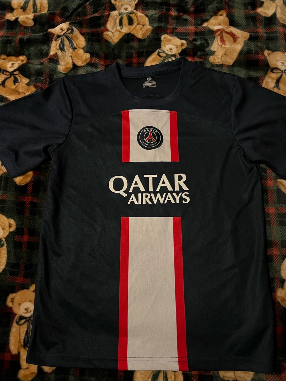 Paris Saint-Germain Men's Navy PSG Home Shirt with Red & White Stripe